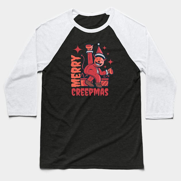 Merry Creepmas Baseball T-Shirt by Safdesignx